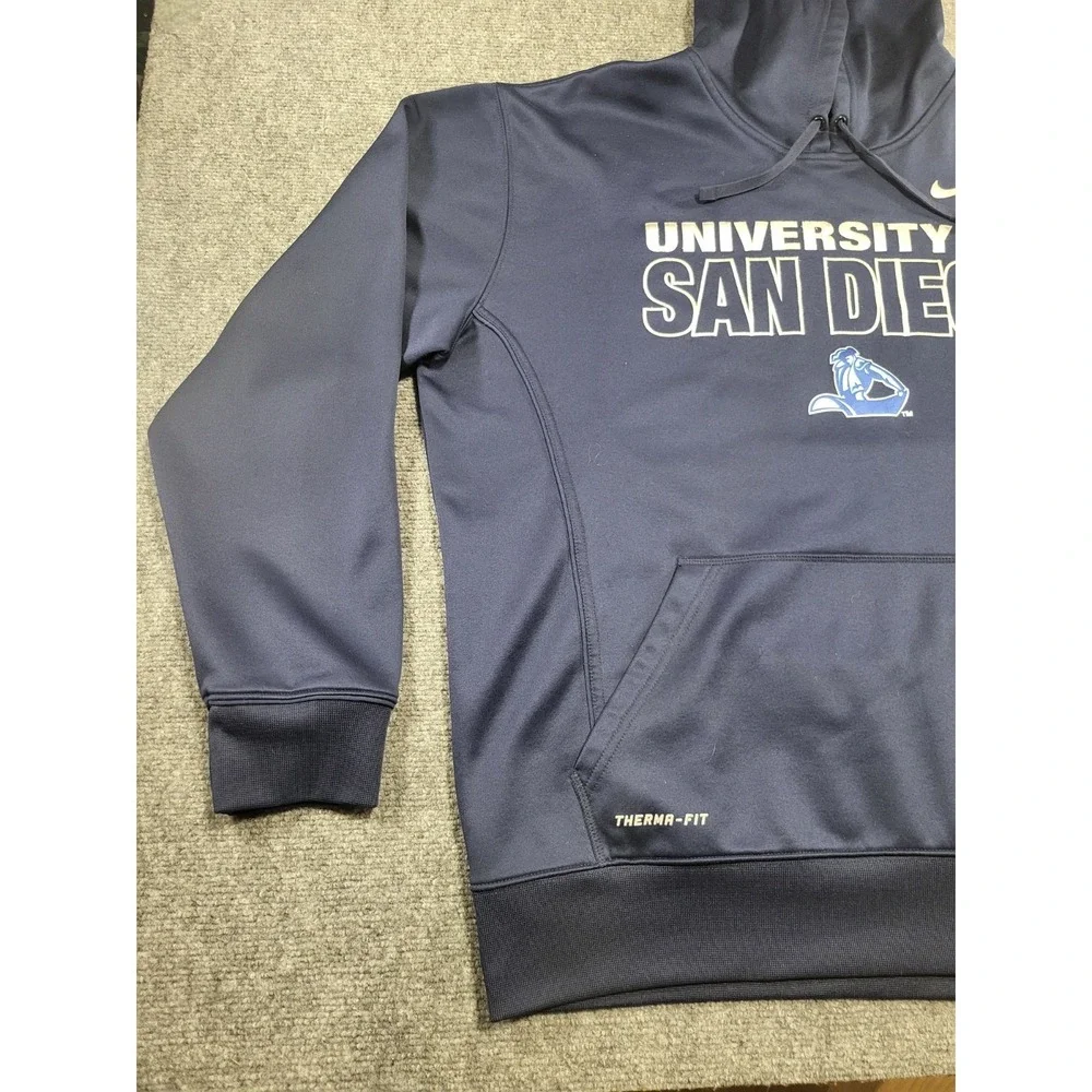 Nike Mens University of San Diego USD Fleece Navy Blue Hoodie XL Extra Large F/S